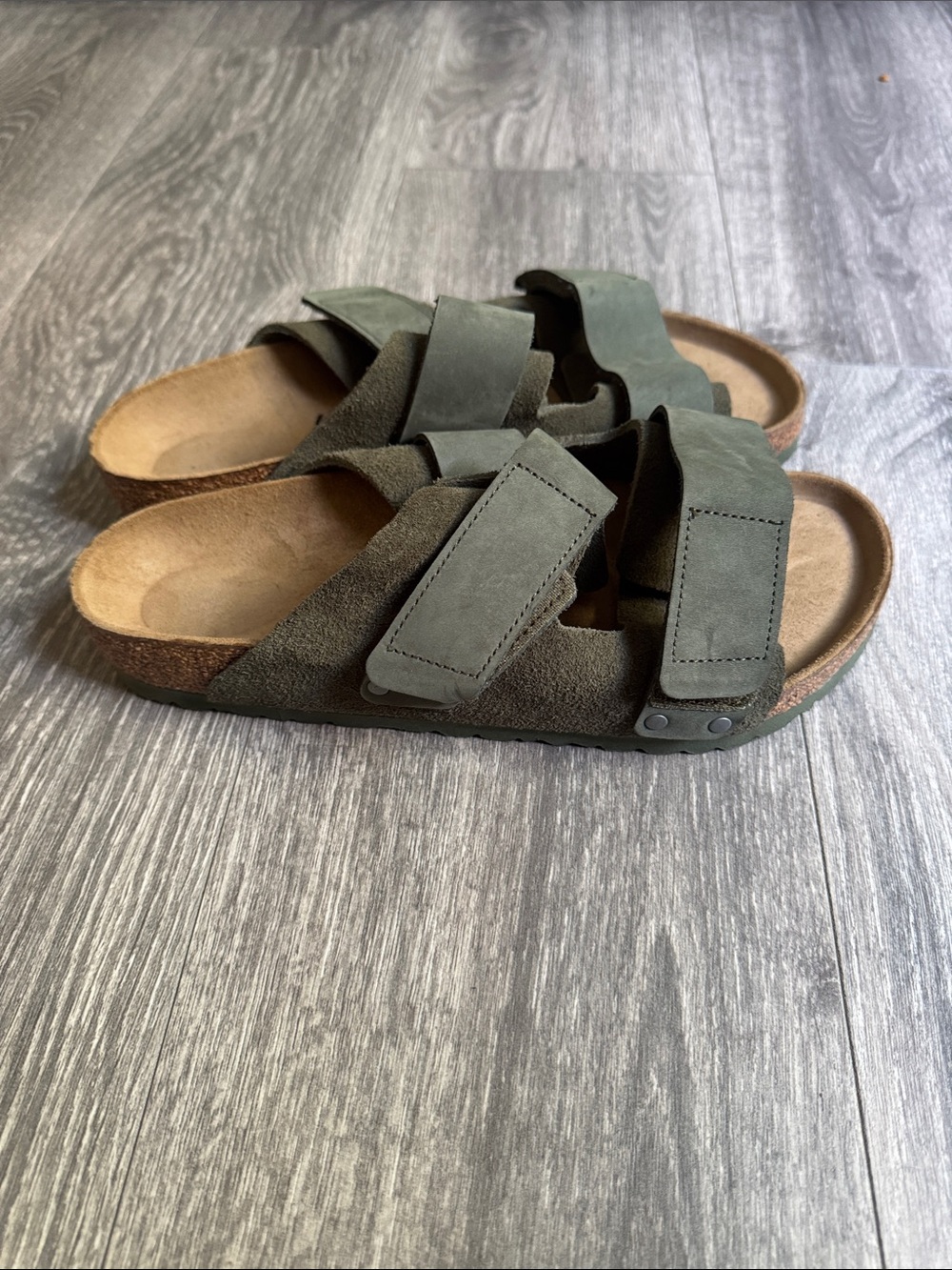 Birkenstock Olive Green Suede Arizona Sandals